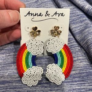 NWT Anna & Ava Statement Pride Rainbow Lucky Tassel Earrings